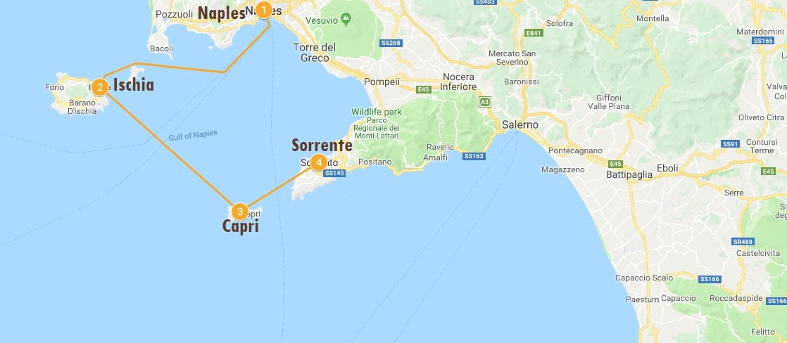 Carte autotour Naples